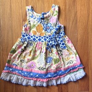Matilda Jane Floral Kids Dress with Blue Accents
